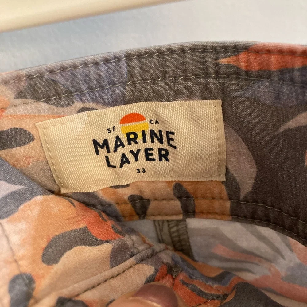 Marine Layer Swim Shorts Mens Large Gray Slater Trunks Tropical Floral Print 33